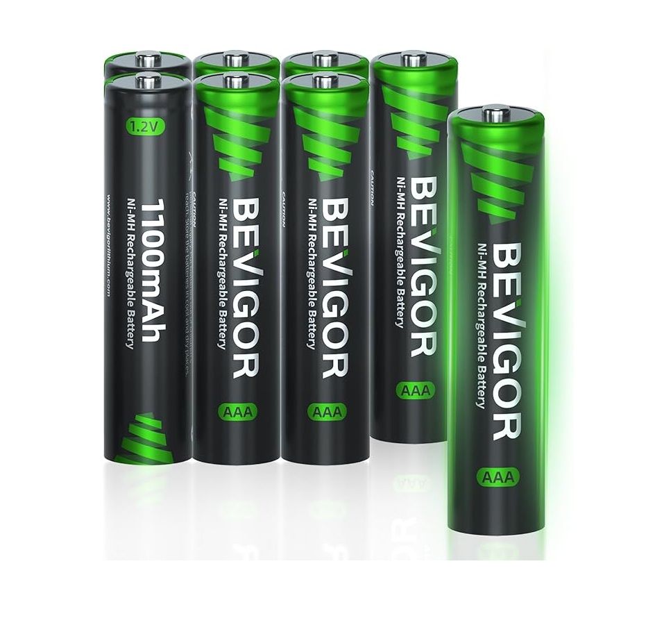8 Pack BEVIGOR AAA Rechargeable Batteries